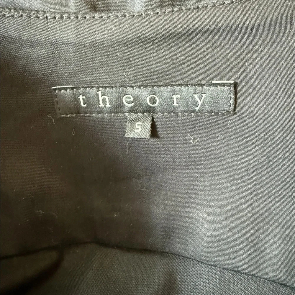 Theory Black Belted Long Jacket - Size Small - Picture 5 of 5